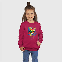 Свитшот хлопковый детский Кубик Рубика, цвет: маджента — фото 2