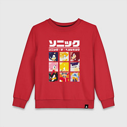Свитшот хлопковый детский Японский Sonic, цвет: красный