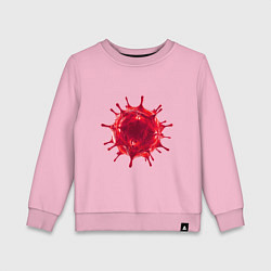 Свитшот хлопковый детский Red Covid-19 bacteria, цвет: светло-розовый