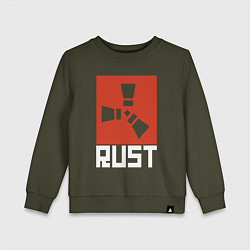 Свитшот хлопковый детский RUST, цвет: хаки