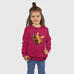 Свитшот хлопковый детский Пушистик Пикачу, цвет: маджента — фото 2
