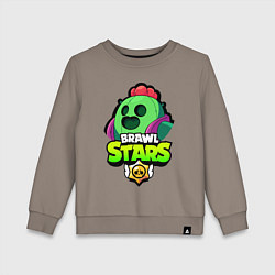 Свитшот хлопковый детский BRAWL STARS SPIKE, цвет: утренний латте