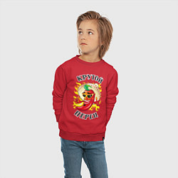 Свитшот хлопковый детский Крутой мексиканский перец, цвет: красный — фото 2