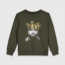 Свитшот хлопковый детский Ice Cube King, цвет: хаки