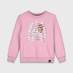Свитшот хлопковый детский Skeleton, цвет: светло-розовый