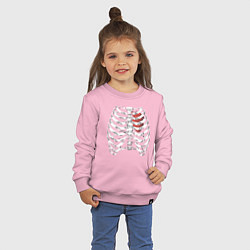 Свитшот хлопковый детский Skeleton, цвет: светло-розовый — фото 2