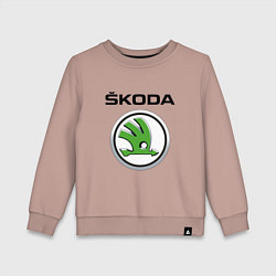 Свитшот хлопковый детский SKODA, цвет: пыльно-розовый