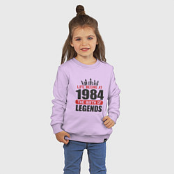 Свитшот хлопковый детский 1984 - рождение легенды, цвет: лаванда — фото 2