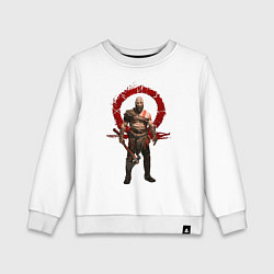 Свитшот хлопковый детский GOD OF WAR, цвет: белый