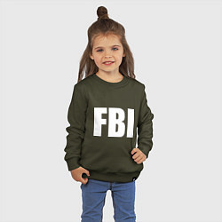 Свитшот хлопковый детский FBI, цвет: хаки — фото 2