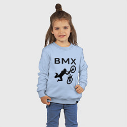 Свитшот хлопковый детский Велоспорт BMX Z, цвет: мягкое небо — фото 2