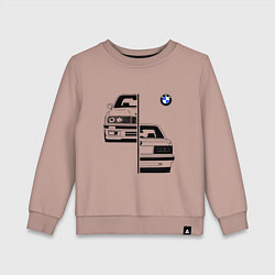 Свитшот хлопковый детский BMW БМВ Z, цвет: пыльно-розовый