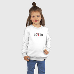 Свитшот хлопковый детский Lover - loser, цвет: белый — фото 2