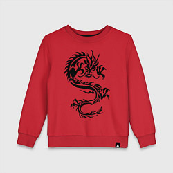 Свитшот хлопковый детский Дракон орнамент, цвет: красный