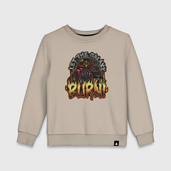 Свитшот хлопковый детский Lets the galaxy burn, цвет: миндальный