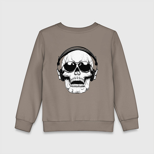 Детский свитшот Skull Music lover / Утренний латте – фото 2