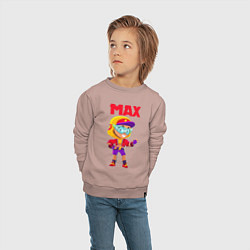 Свитшот хлопковый детский БРАВЛ СТАРС МАКС MAX, цвет: пыльно-розовый — фото 2