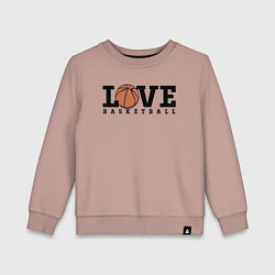 Свитшот хлопковый детский Love Basketball, цвет: пыльно-розовый