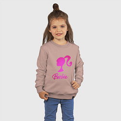 Свитшот хлопковый детский Барби, цвет: пыльно-розовый — фото 2
