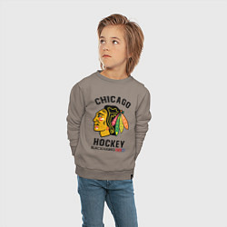 Свитшот хлопковый детский CHICAGO BLACKHAWKS NHL, цвет: утренний латте — фото 2