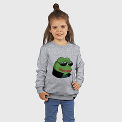 Свитшот хлопковый детский Pepe в очках EZ, цвет: меланж — фото 2
