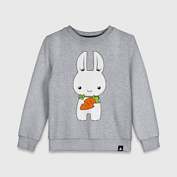 Свитшот хлопковый детский Зайчик с морковкой, цвет: меланж