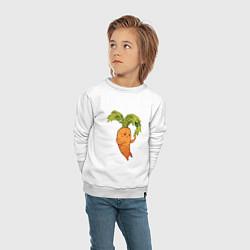 Свитшот хлопковый детский Милая морковка, цвет: белый — фото 2