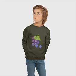 Свитшот хлопковый детский Виноградинки, цвет: хаки — фото 2