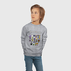 Свитшот хлопковый детский UNDERTALE, цвет: меланж — фото 2