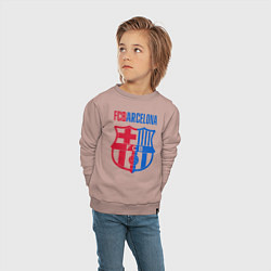 Свитшот хлопковый детский Barcelona FC, цвет: пыльно-розовый — фото 2