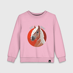 Свитшот хлопковый детский Лошадка, цвет: светло-розовый