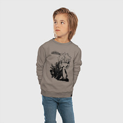 Свитшот хлопковый детский Моя геройская академия, цвет: утренний латте — фото 2