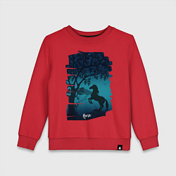 Свитшот хлопковый детский Конь, цвет: красный