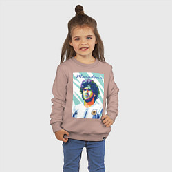 Свитшот хлопковый детский Марадона золотой мальчик, цвет: пыльно-розовый — фото 2