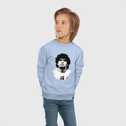 Свитшот хлопковый детский Диего Марадона, цвет: мягкое небо — фото 2