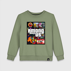 Свитшот хлопковый детский AMONG US GTA, цвет: авокадо