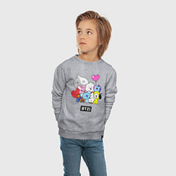 Свитшот хлопковый детский BT21, цвет: меланж — фото 2