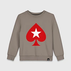 Свитшот хлопковый детский Покер Пики Poker Stars, цвет: утренний латте