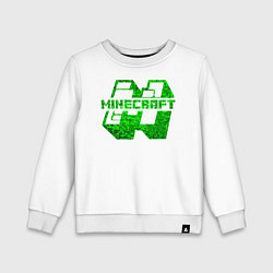 Свитшот хлопковый детский Minecraft, цвет: белый
