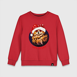 Свитшот хлопковый детский Holiday Owl, цвет: красный