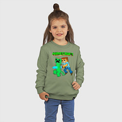 Свитшот хлопковый детский Minecraft, цвет: авокадо — фото 2