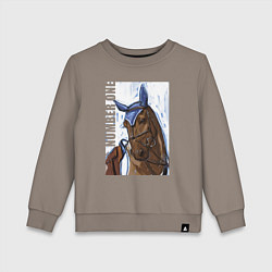 Свитшот хлопковый детский Number one, цвет: утренний латте