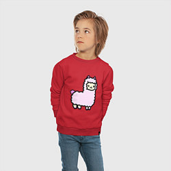 Свитшот хлопковый детский Альпаки, цвет: красный — фото 2