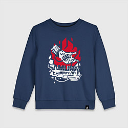 Свитшот хлопковый детский Cyberpunk 2077 SAMURAI, цвет: тёмно-синий
