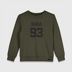 Свитшот хлопковый детский BTS - Suga 93, цвет: хаки