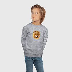 Свитшот хлопковый детский Голова Льва, цвет: меланж — фото 2