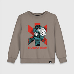 Свитшот хлопковый детский TRAUMA TEAM Cyberpunk 2077, цвет: утренний латте