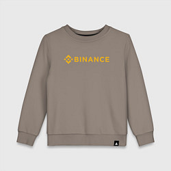 Свитшот хлопковый детский BINANCE БИНАНС БИРЖА, цвет: утренний латте