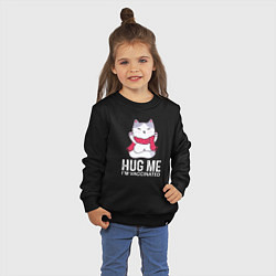 Свитшот хлопковый детский Hug Me Im Vaccinated, цвет: черный — фото 2
