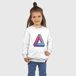 Свитшот хлопковый детский Retrowave Infinite Triangle, цвет: белый — фото 2